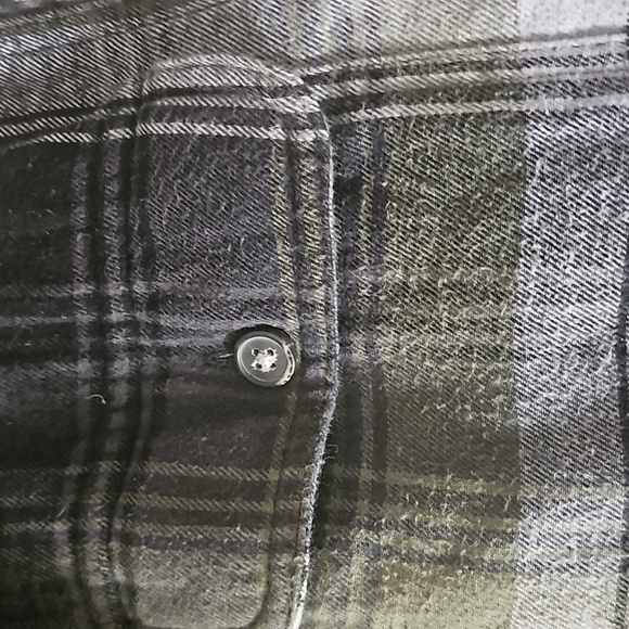 St. John's Bay Flannel Jacket Green Grey's Size S - Picture 6 of 8